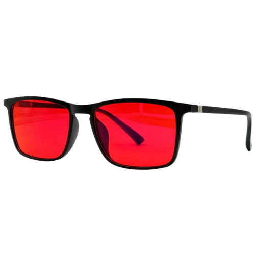 Red lens glasses